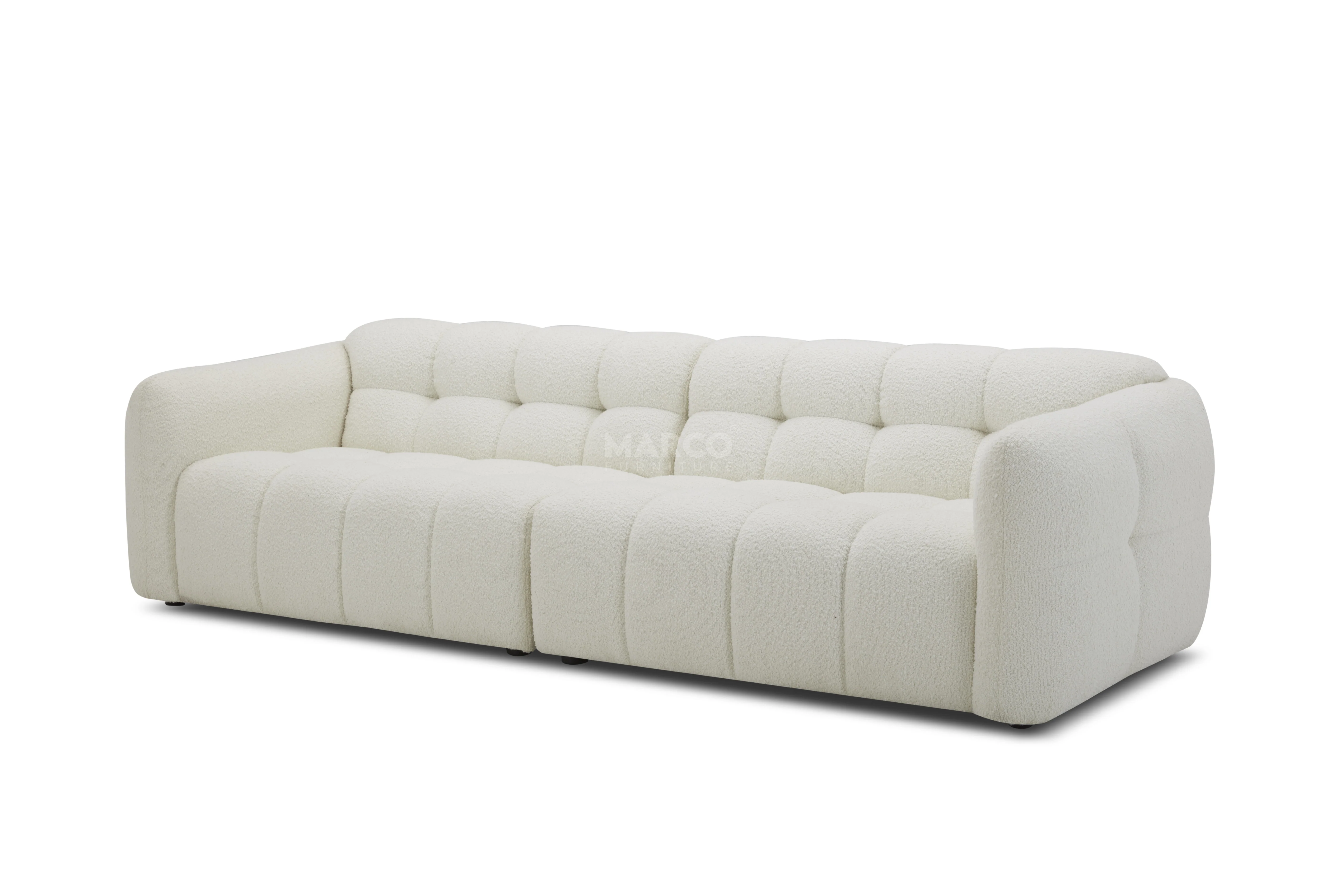 Olavia 3 Seater Woven Fabric Sofa ā Tufted Design - Image 3