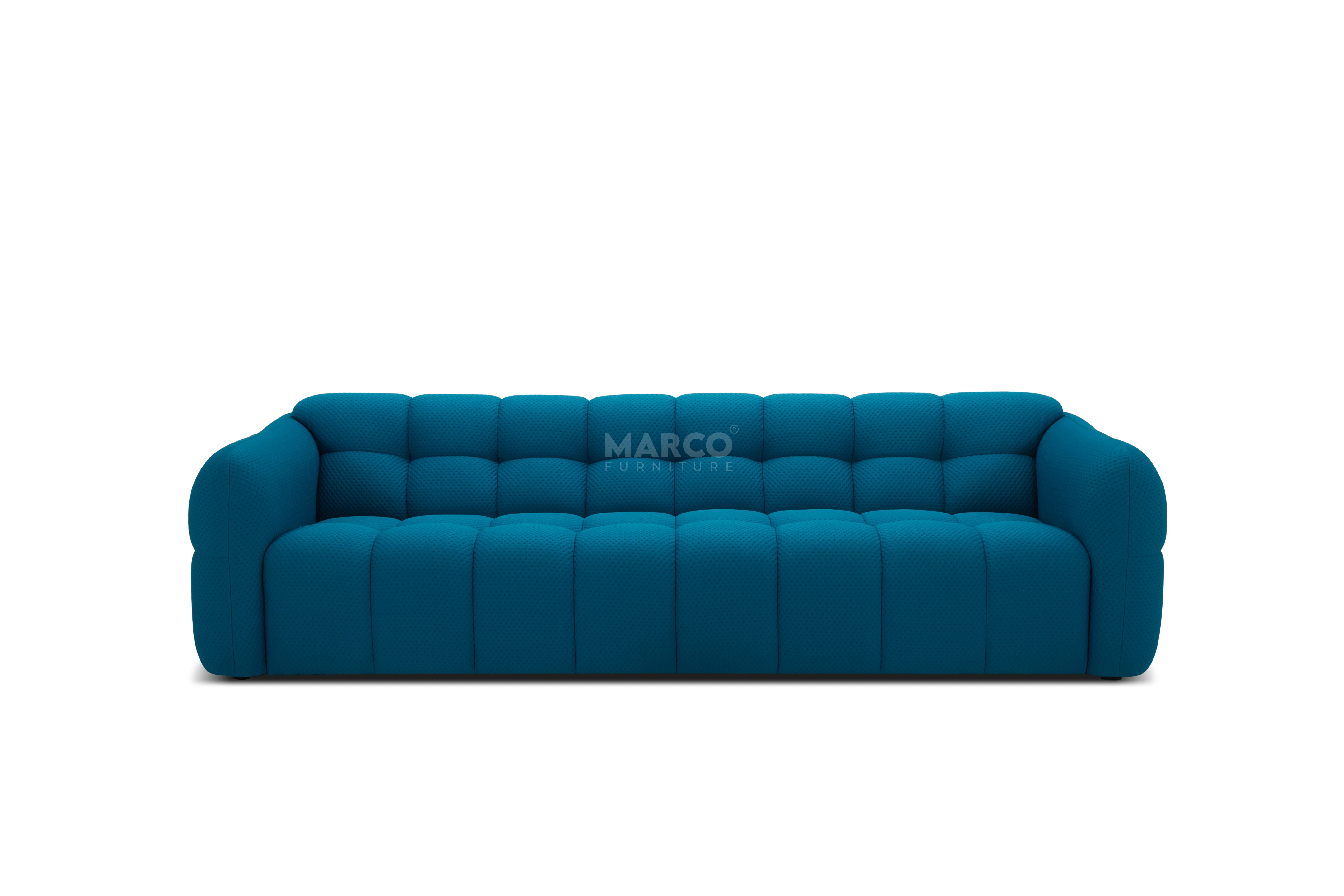 Olavia 3 Seater Woven Fabric Sofa ā Tufted Design - Image 4