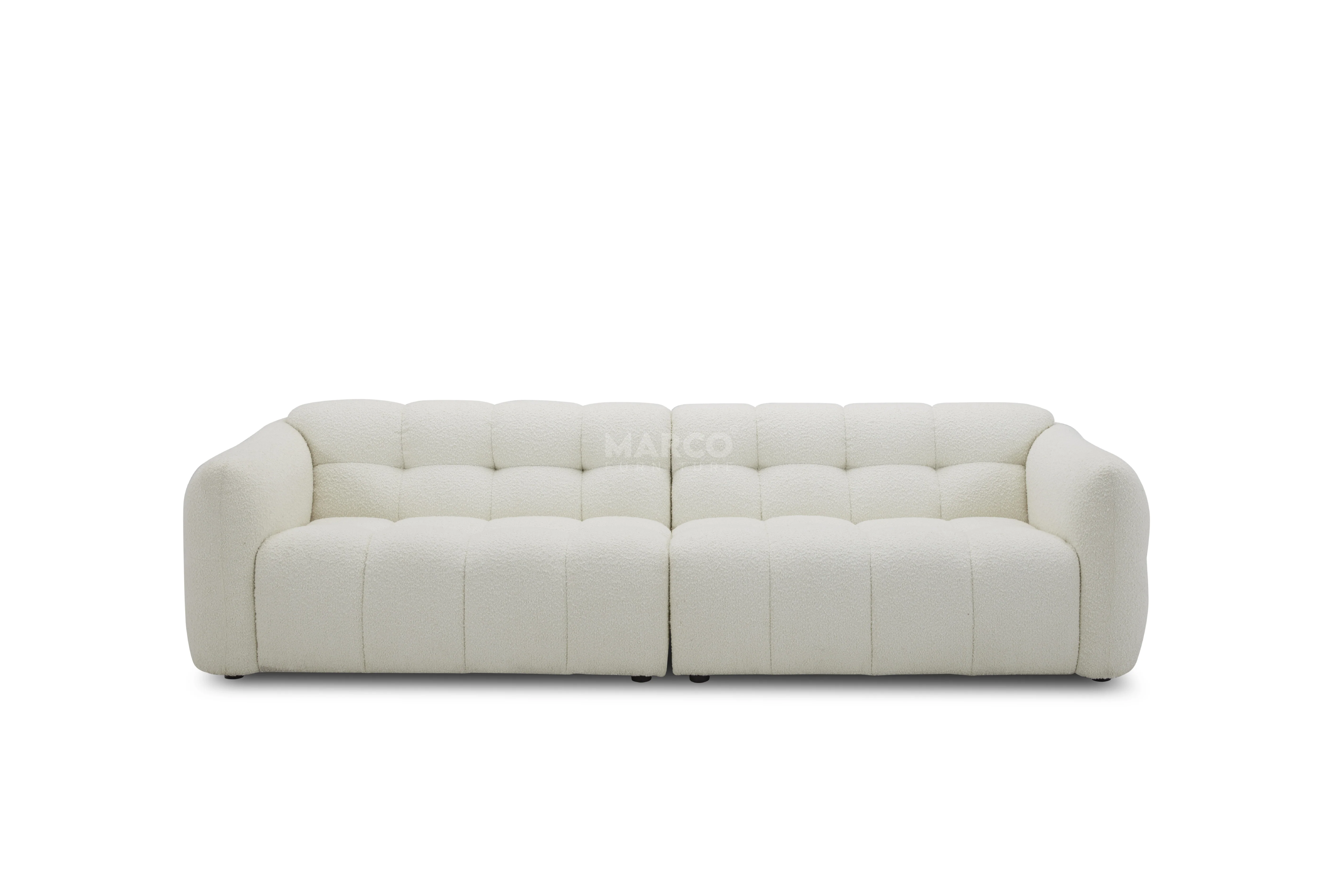 Olavia 3 Seater Woven Fabric Sofa ā Tufted Design - Image 5