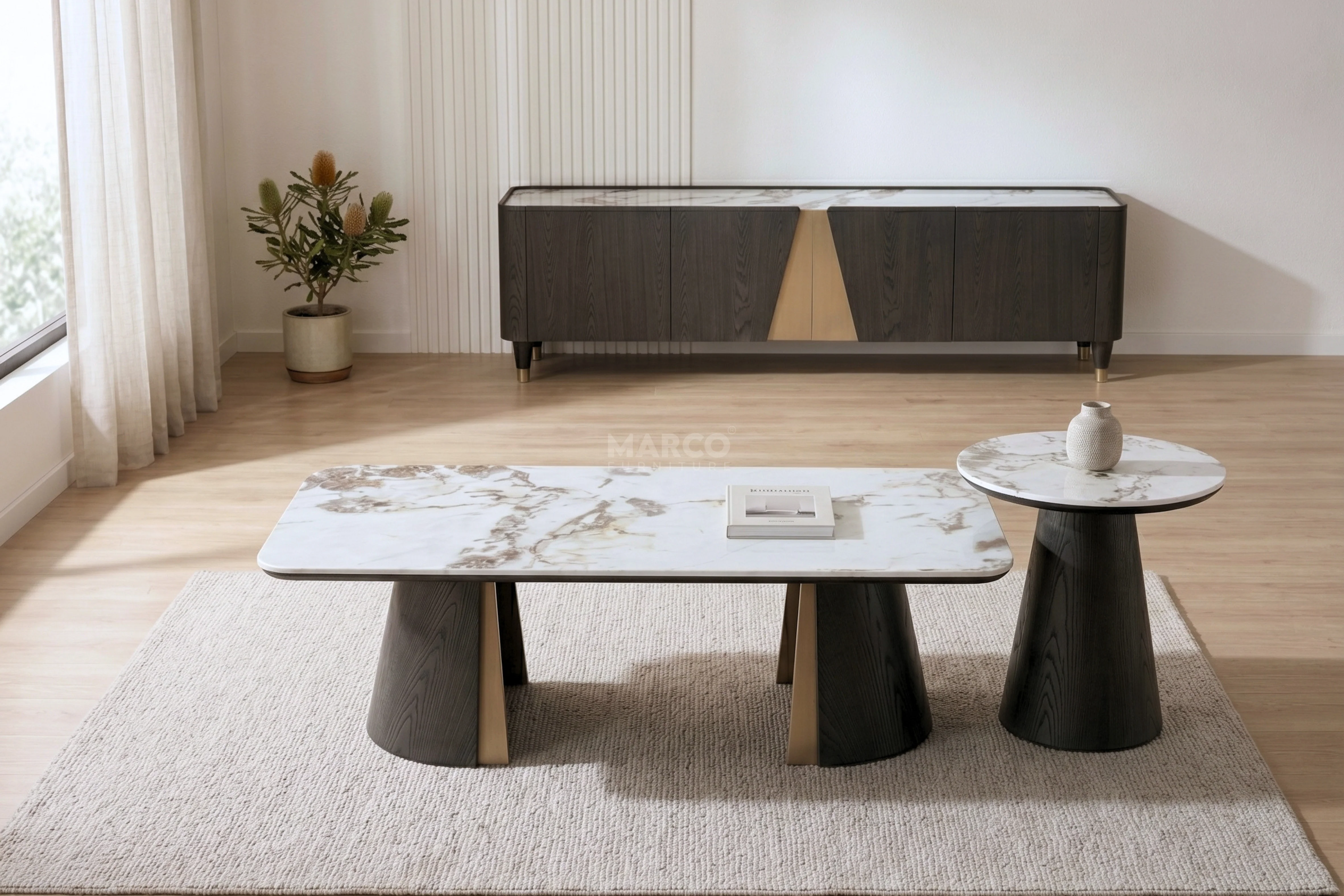 Olmo Fiorito Black Corner Table - Sintered Stone Side Table - Image 5