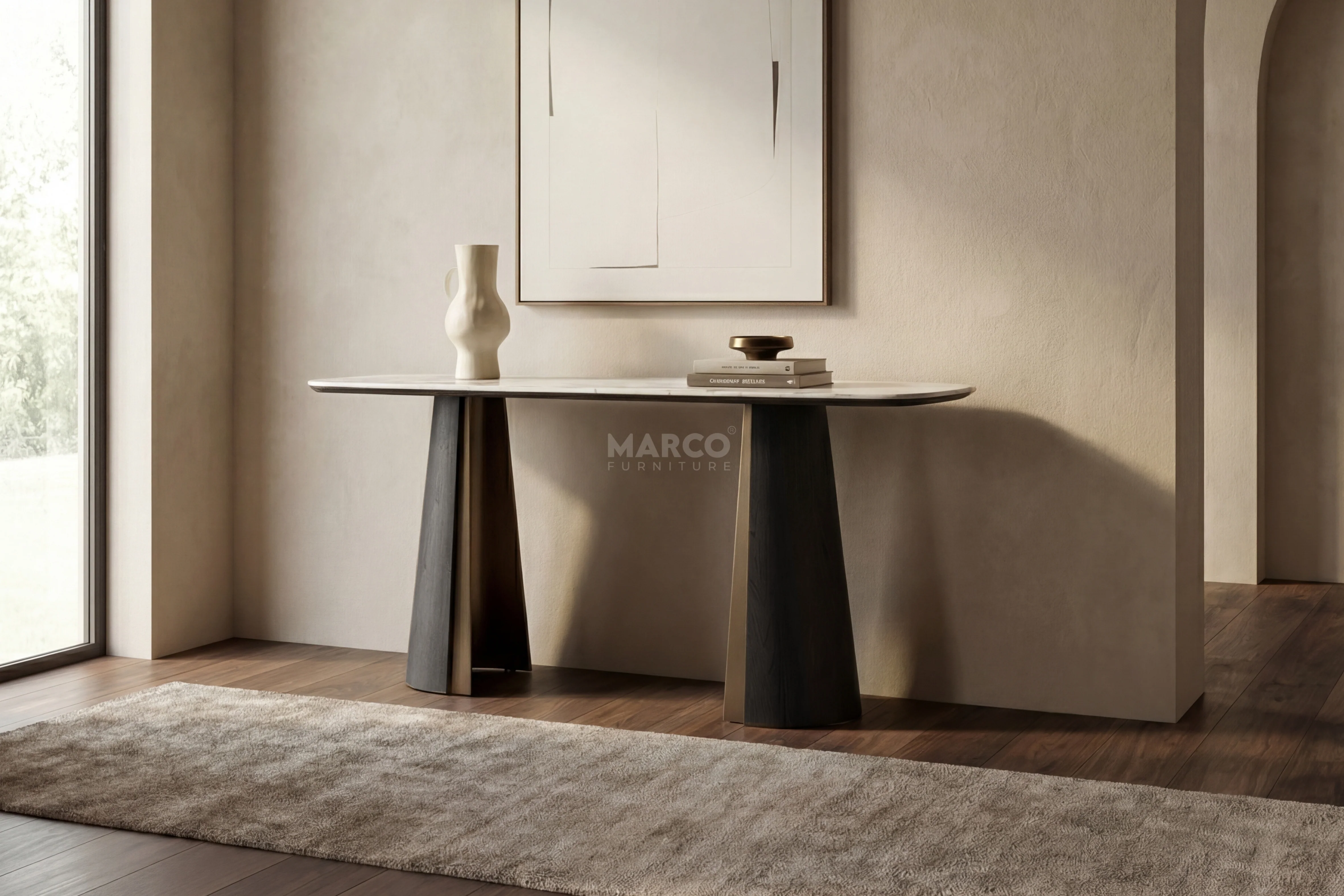Olmo Fiorito Sintered Stone Hallway Table (Black) - Image 2