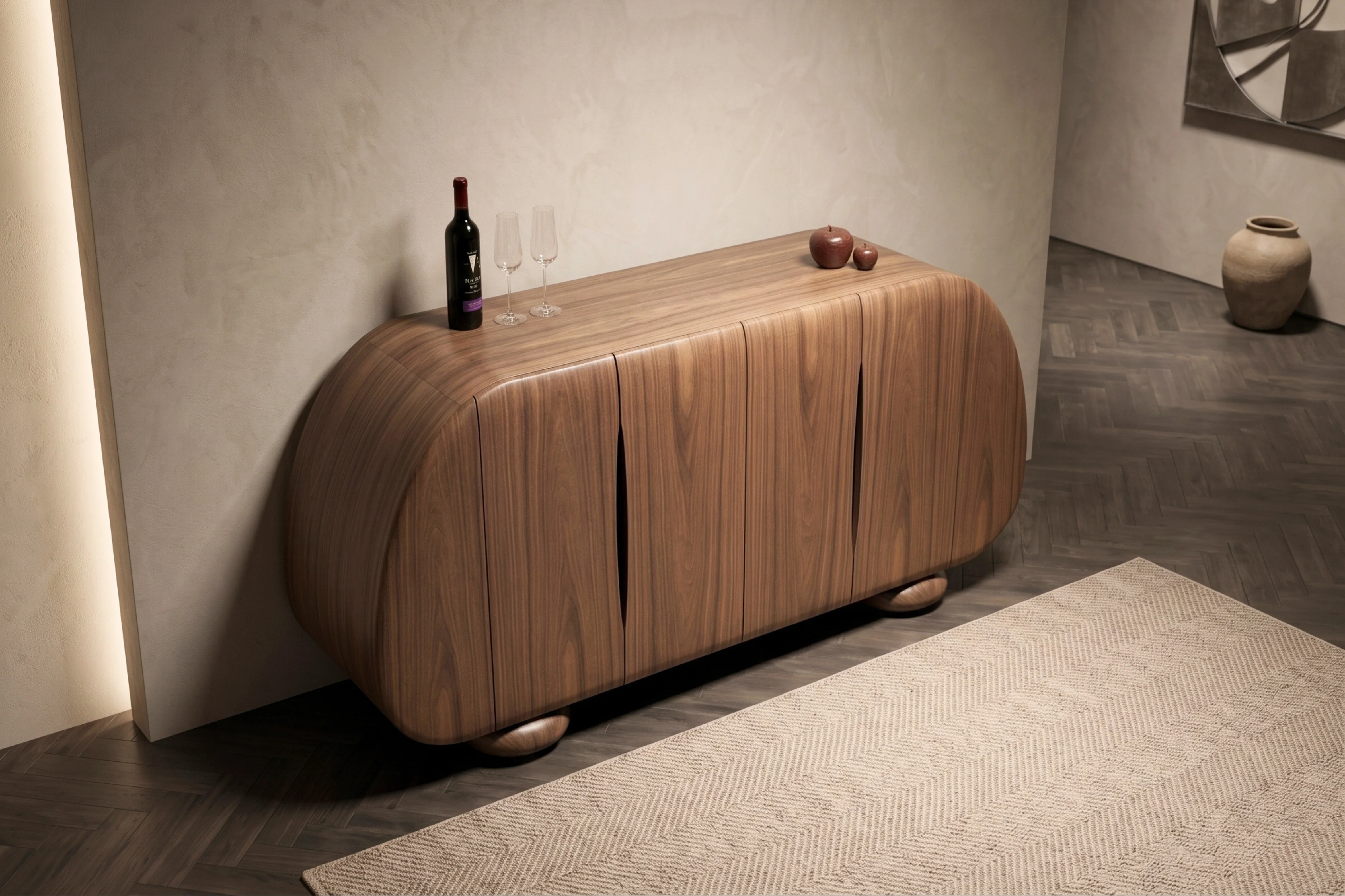 Palazzo Walnut Veneer Sideboard Cabinet - Image 3
