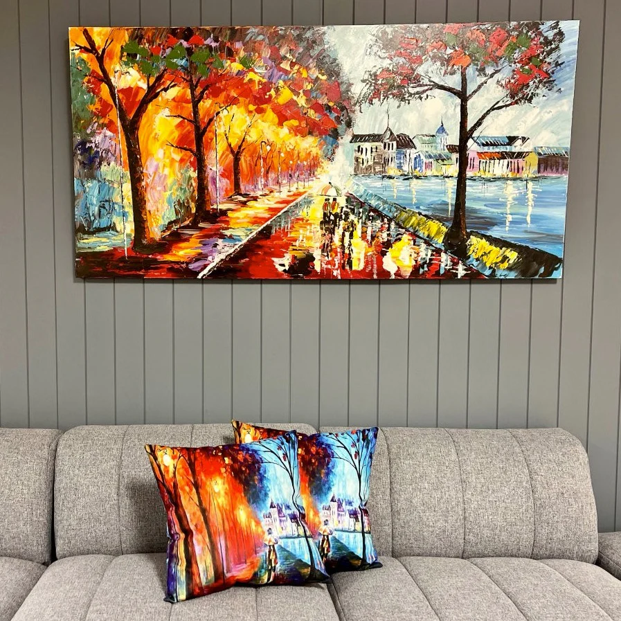Rainy Autumn Lights Cushion - Image 2