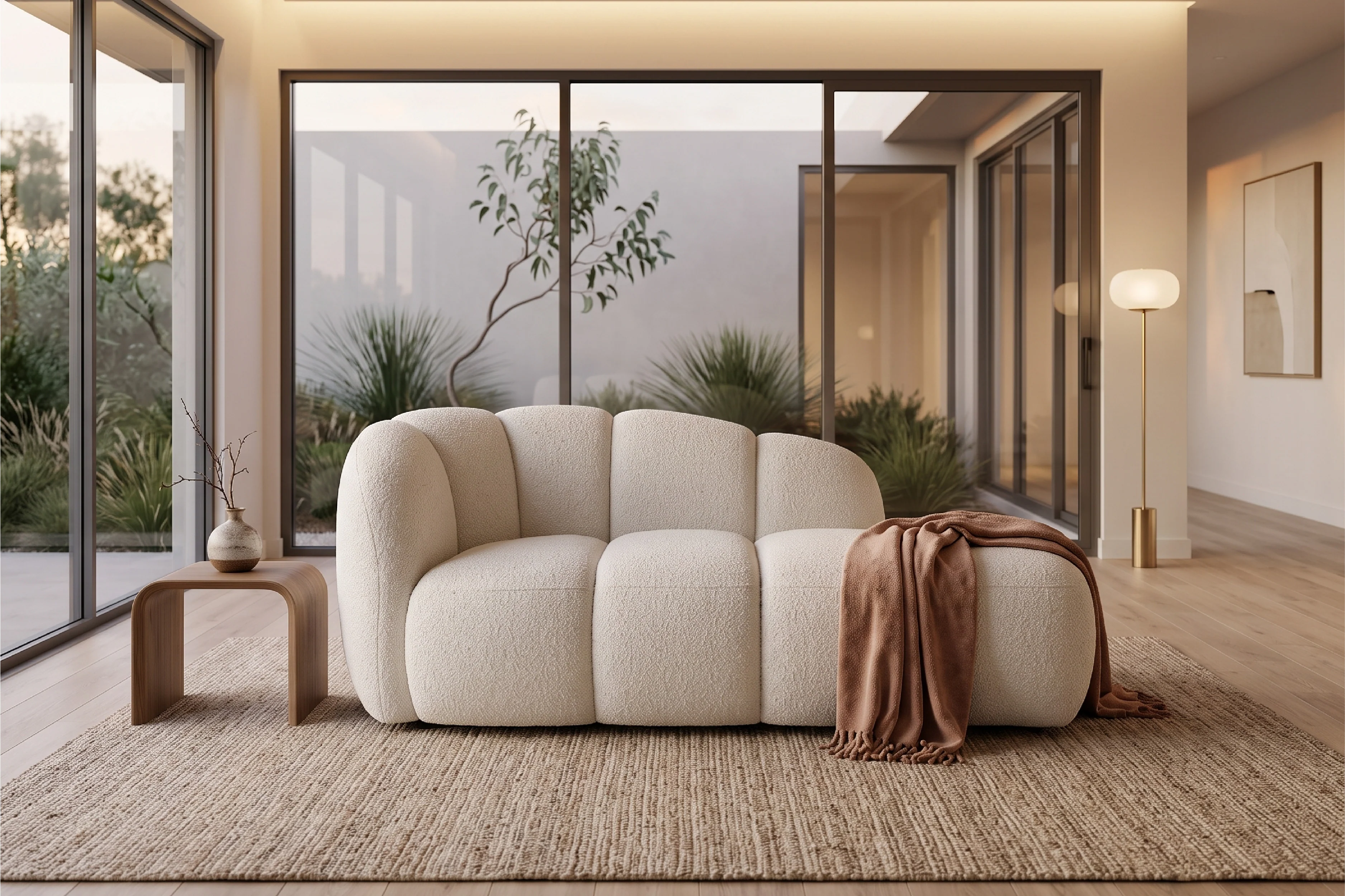 Renali Boucle Cloud Sofa Set – Modern Lounge Sofa - Image 3