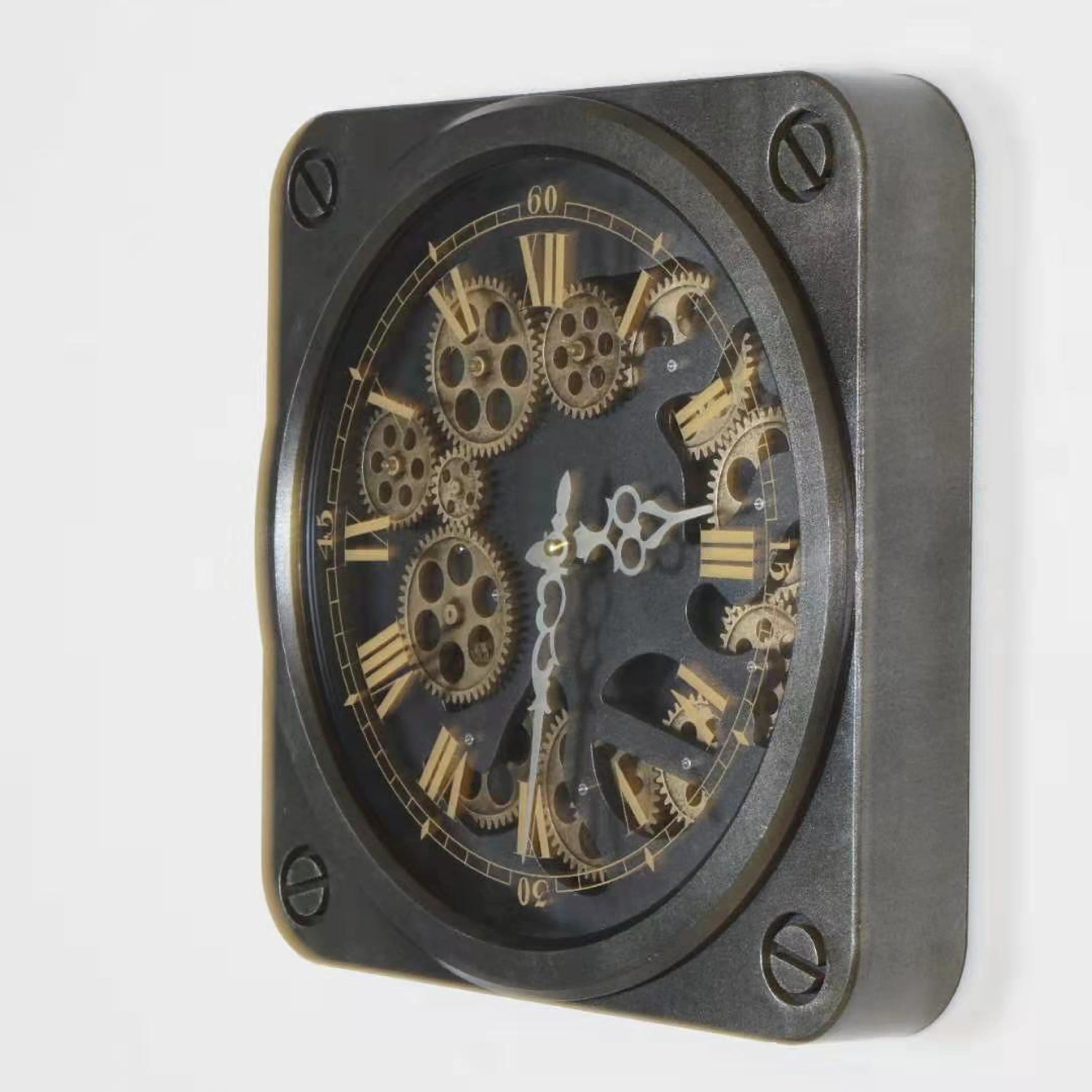 Rexon Mechanical Gear Wall Clock with Roman Numerals (50 cm) - Image 3