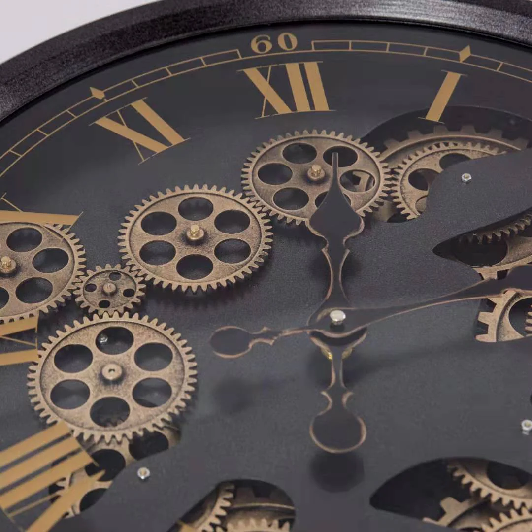 Rexon Mechanical Gear Wall Clock with Roman Numerals (50 cm) - Image 4