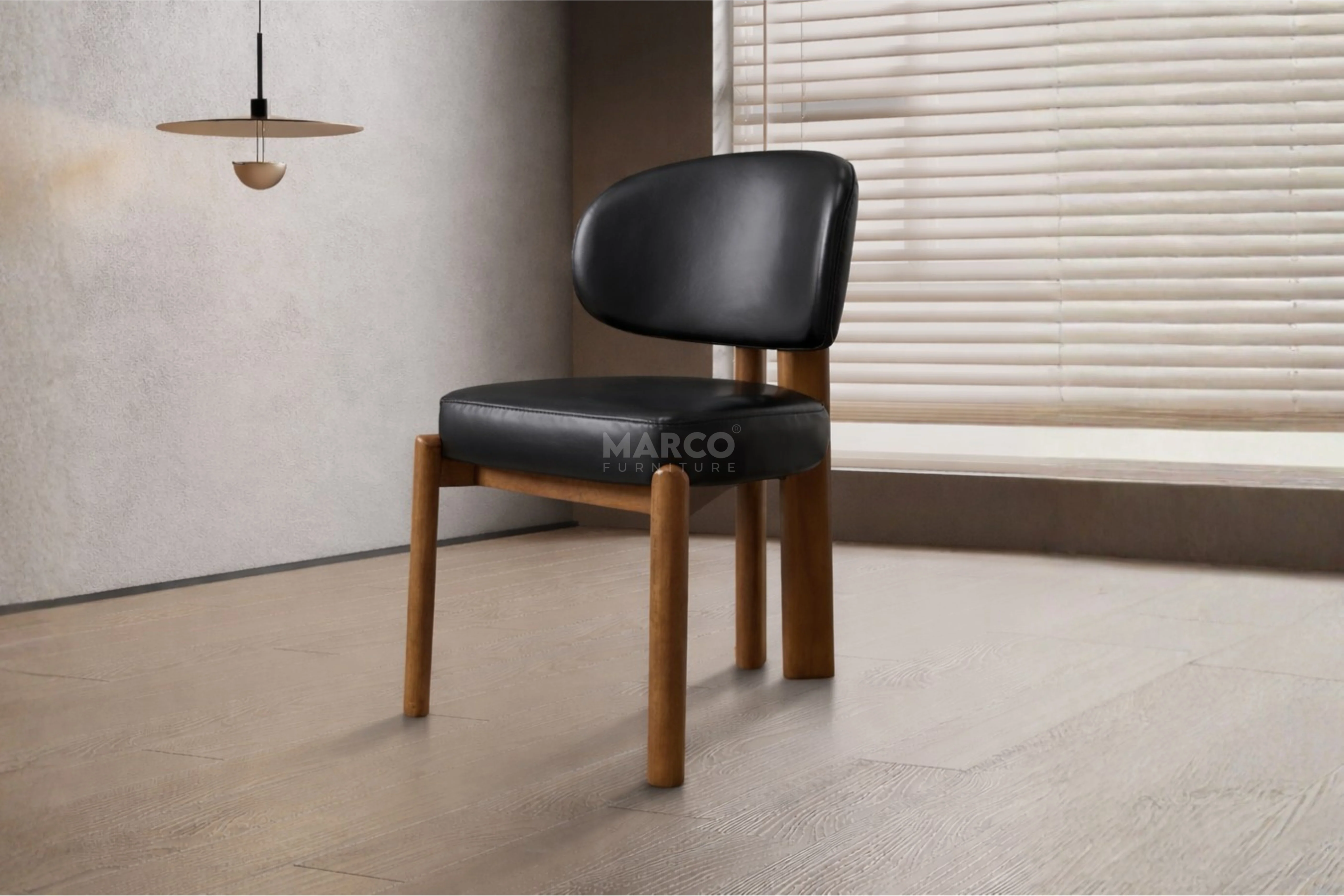 Sofie Leather Dining Chair – Modern Design with Wooden Legs - Image 10