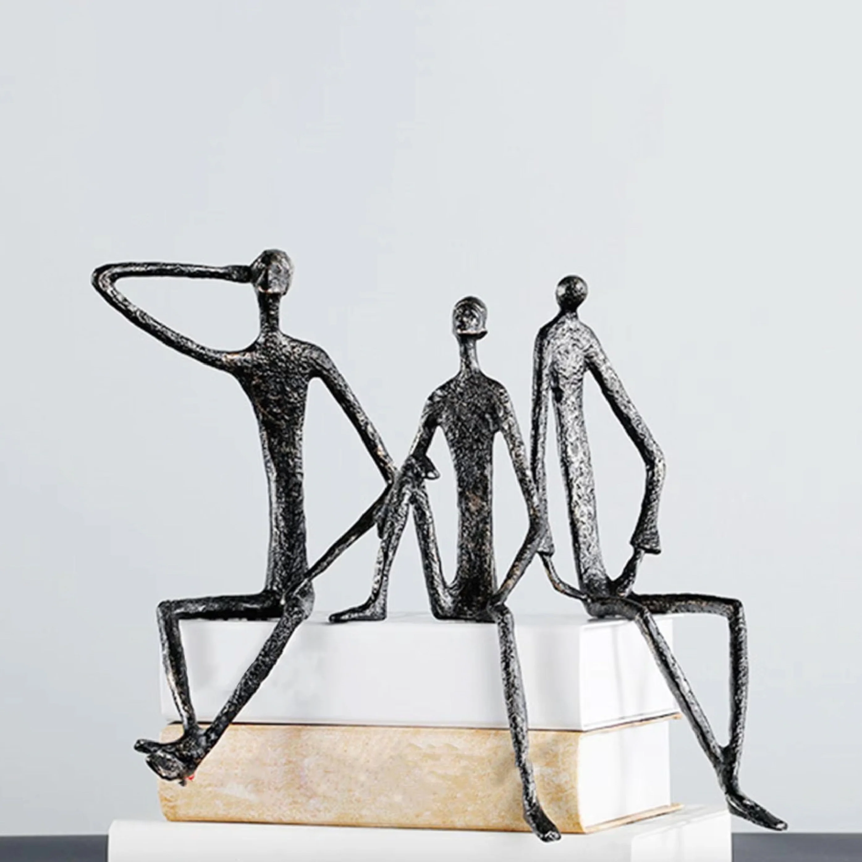 Thinking Man Figurine β Black & Gold Metal Shelf Sculpture - Image 10