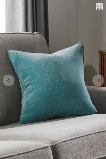 Velour Teal Color Designer Cushion - Image 2