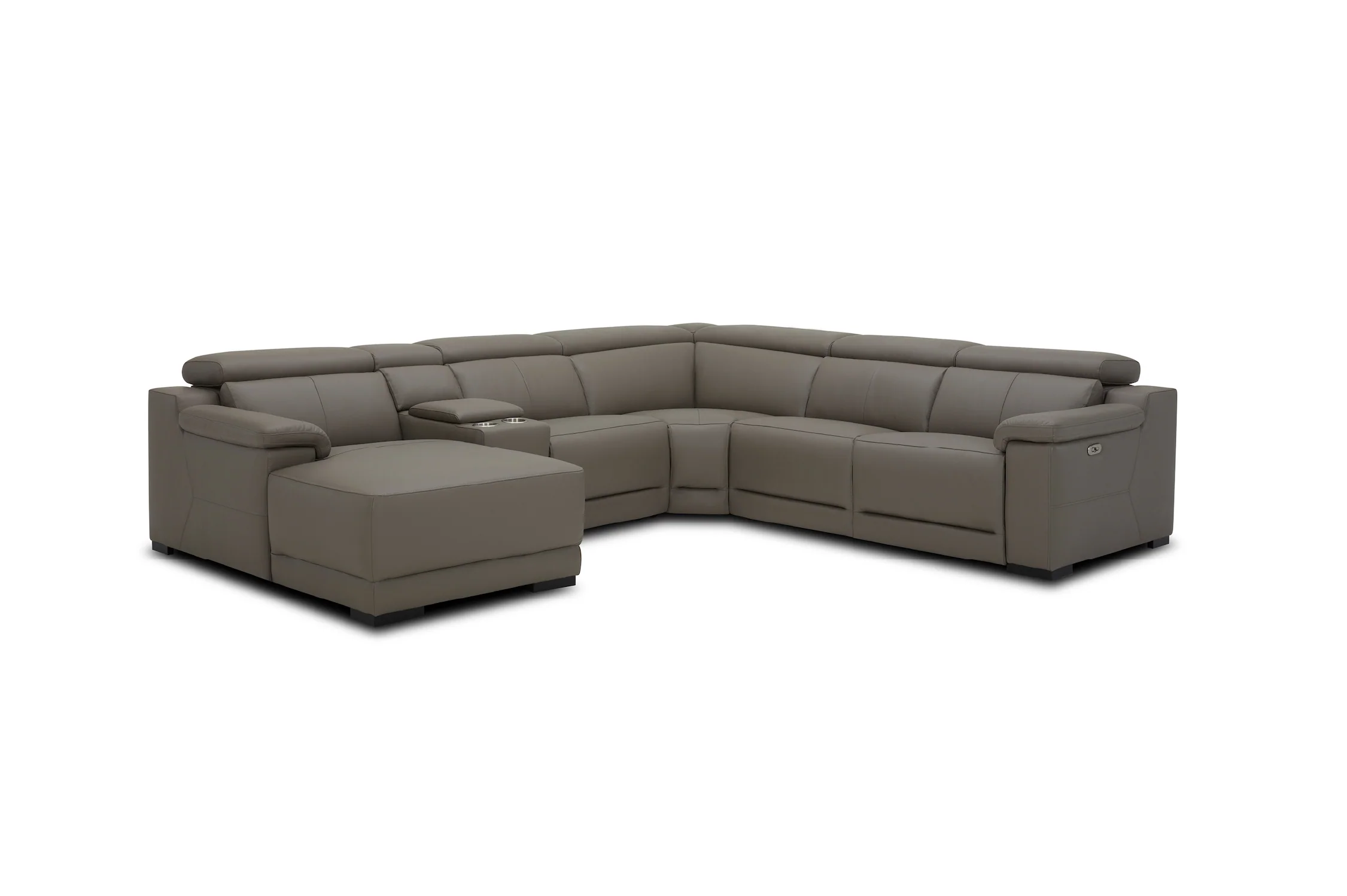 Victoria L-Shape Leather Lounge - Modular Corner Recliner Sofa - Image 11