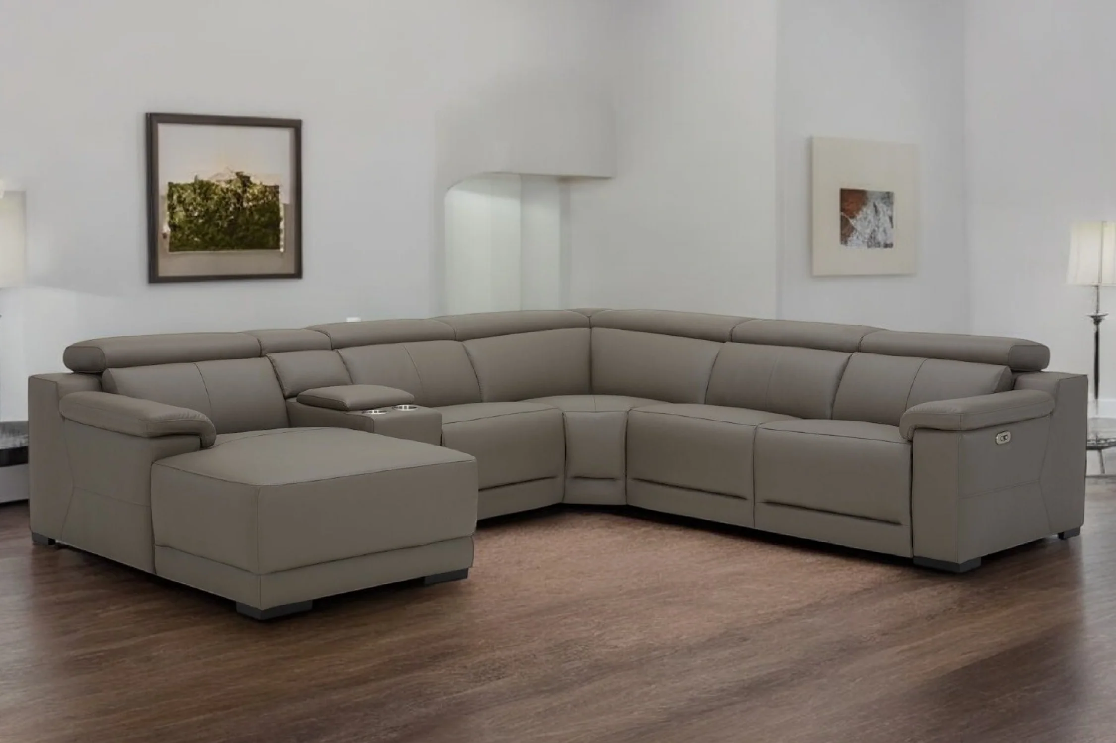 Victoria L-Shape Leather Lounge - Modular Corner Recliner Sofa - Image 13