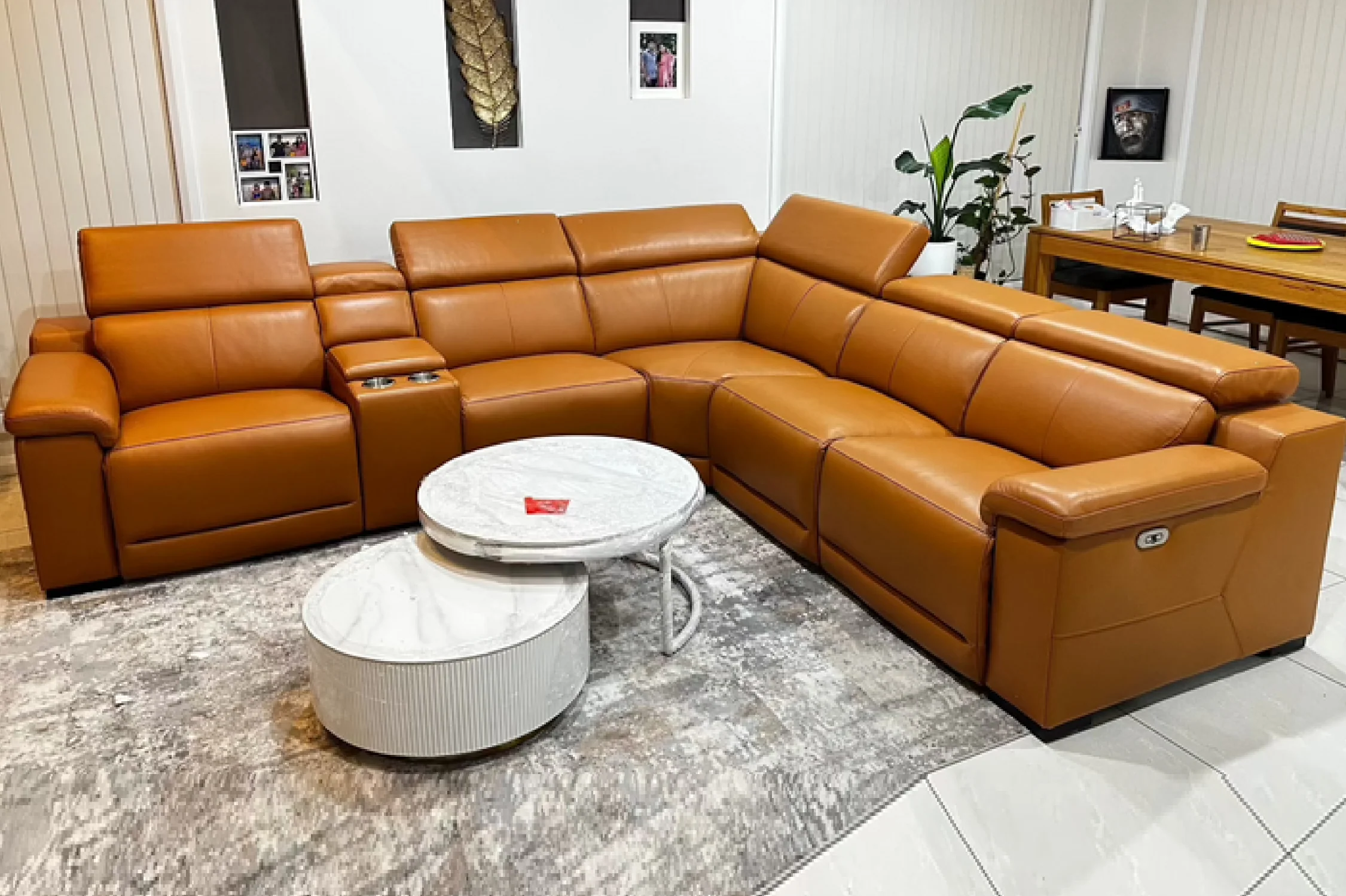 Victoria L-Shape Leather Lounge - Modular Corner Recliner Sofa - Image 16