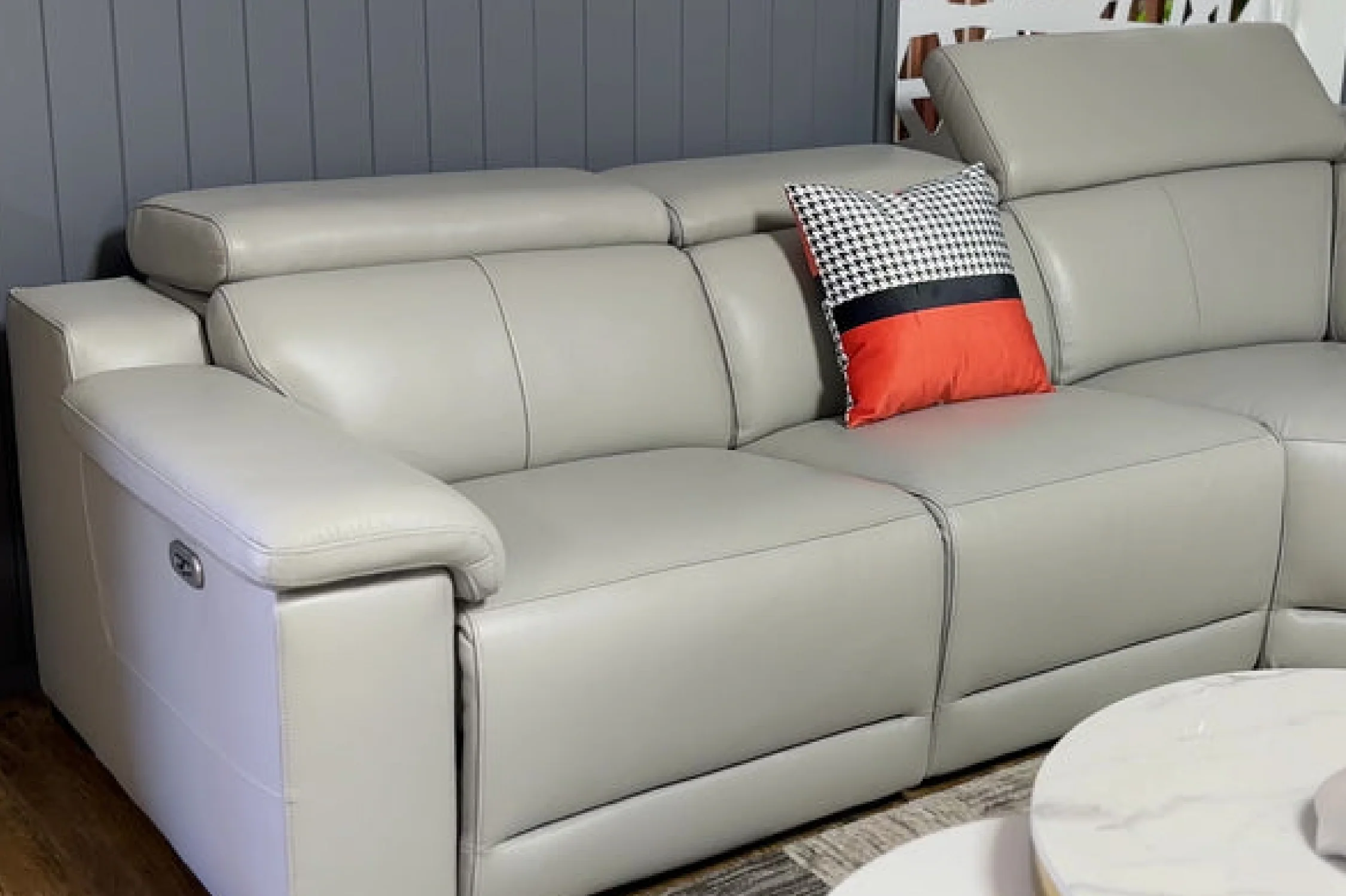 Victoria L-Shape Leather Lounge - Modular Corner Recliner Sofa - Image 19