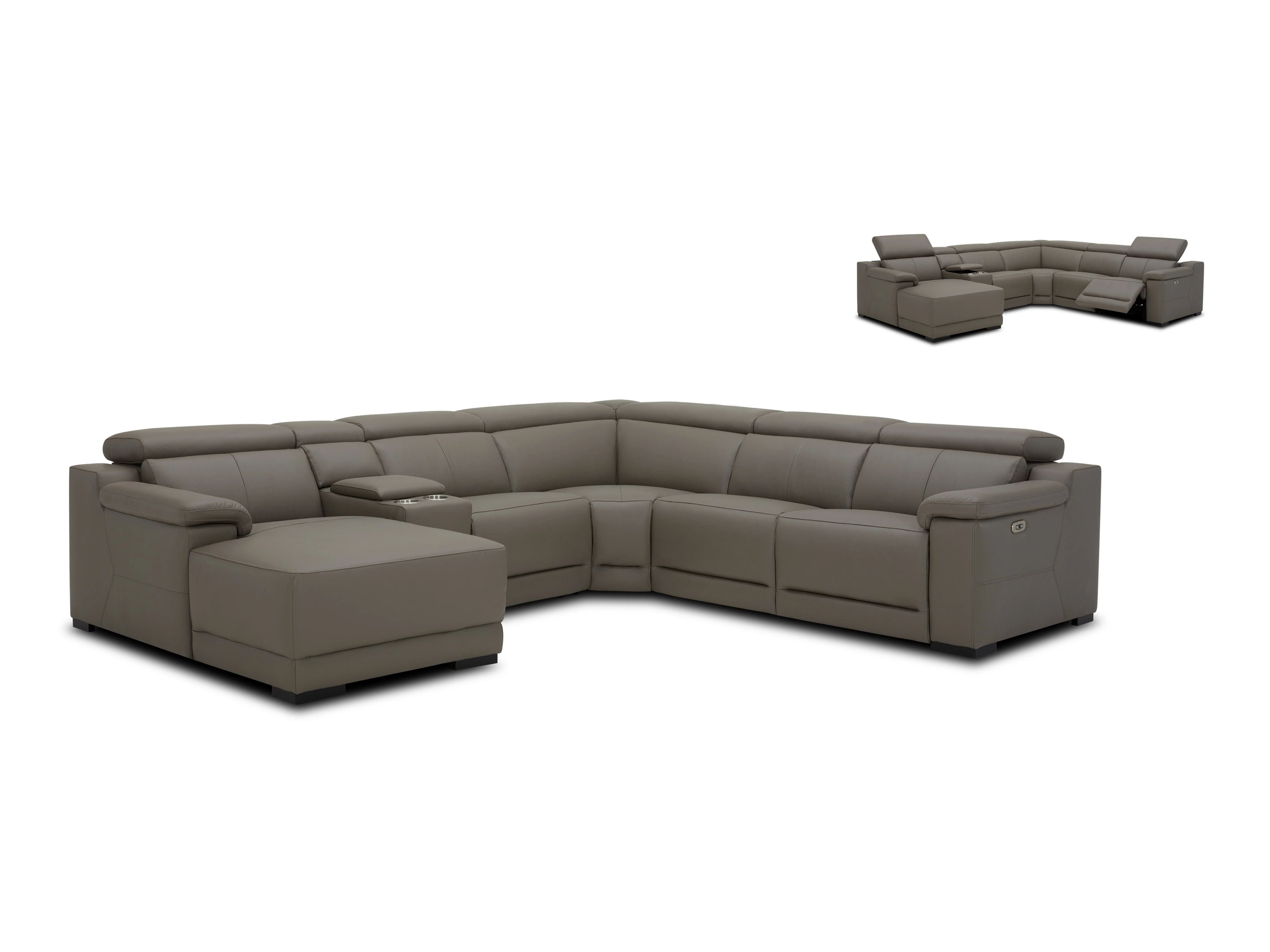 Victoria L-Shape Leather Lounge - Modular Corner Recliner Sofa - Image 5