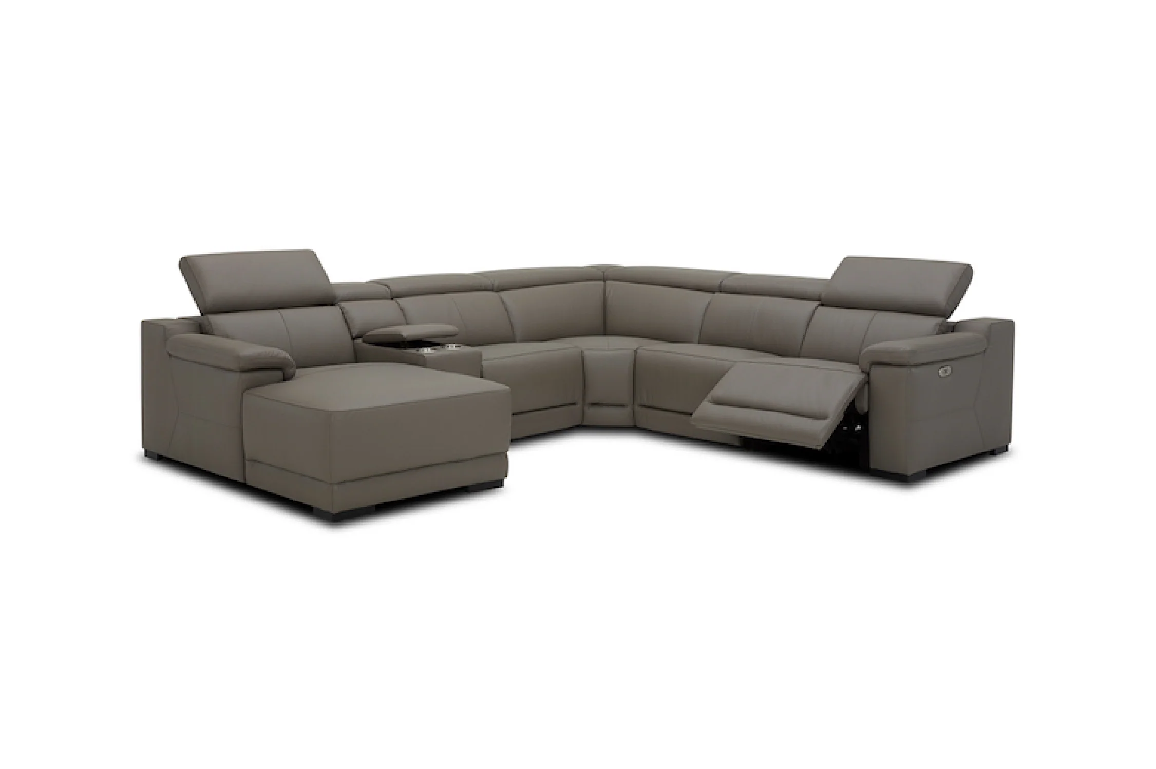 Victoria L-Shape Leather Lounge - Modular Corner Recliner Sofa - Image 9